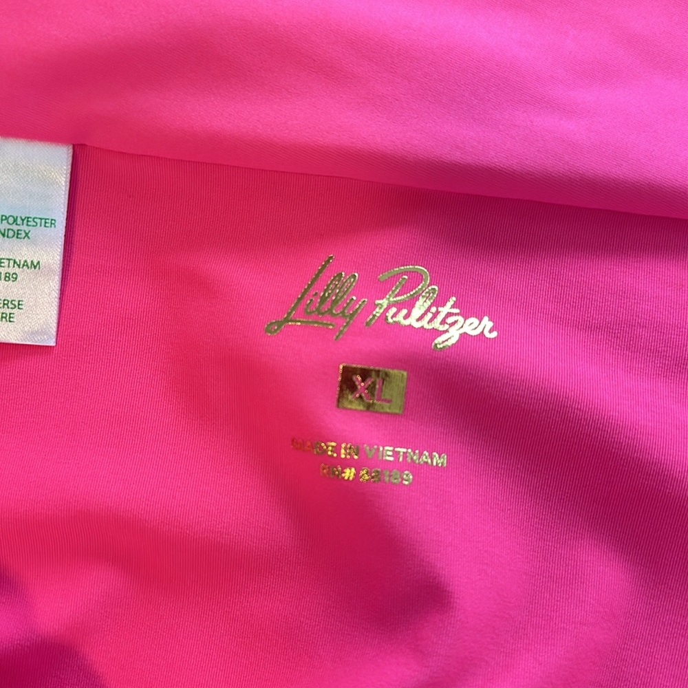 NWT Lilly Pulitzer Vibrant Pink Leevy coverup with Ruffle Accents - Picture 9 of 11